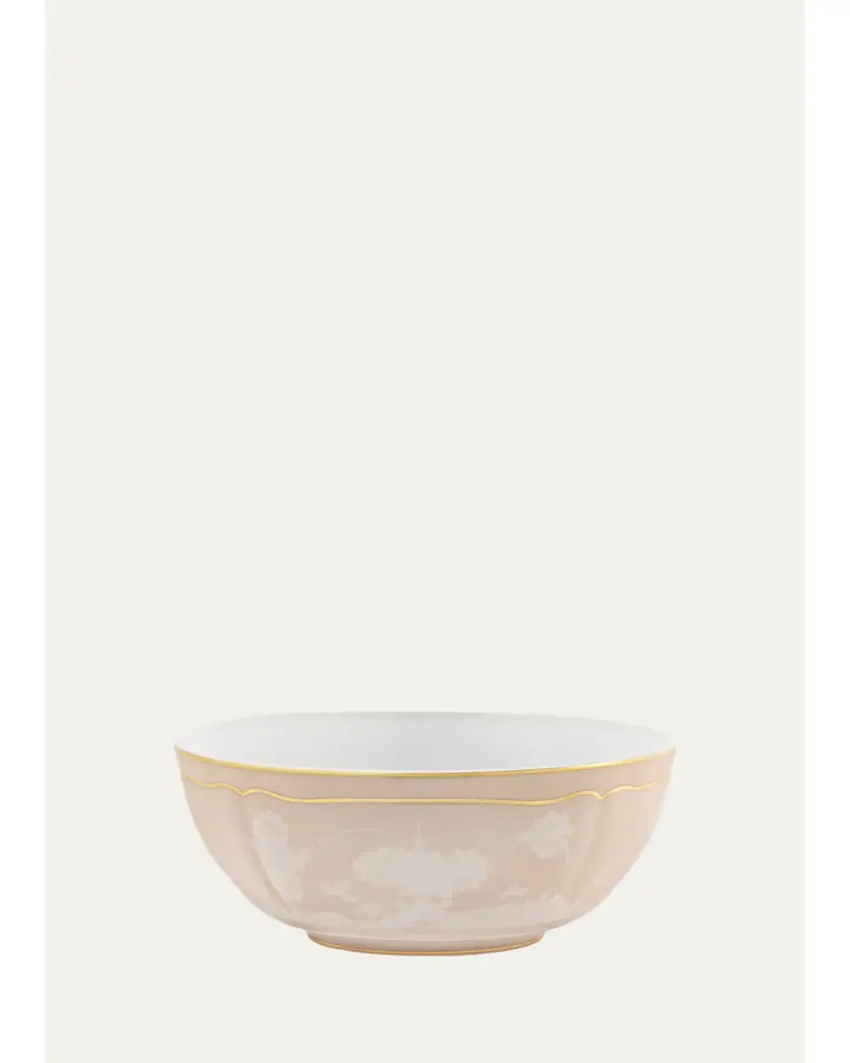 GINORI 1735 Meringa Floral Porcelain Salad Bowl