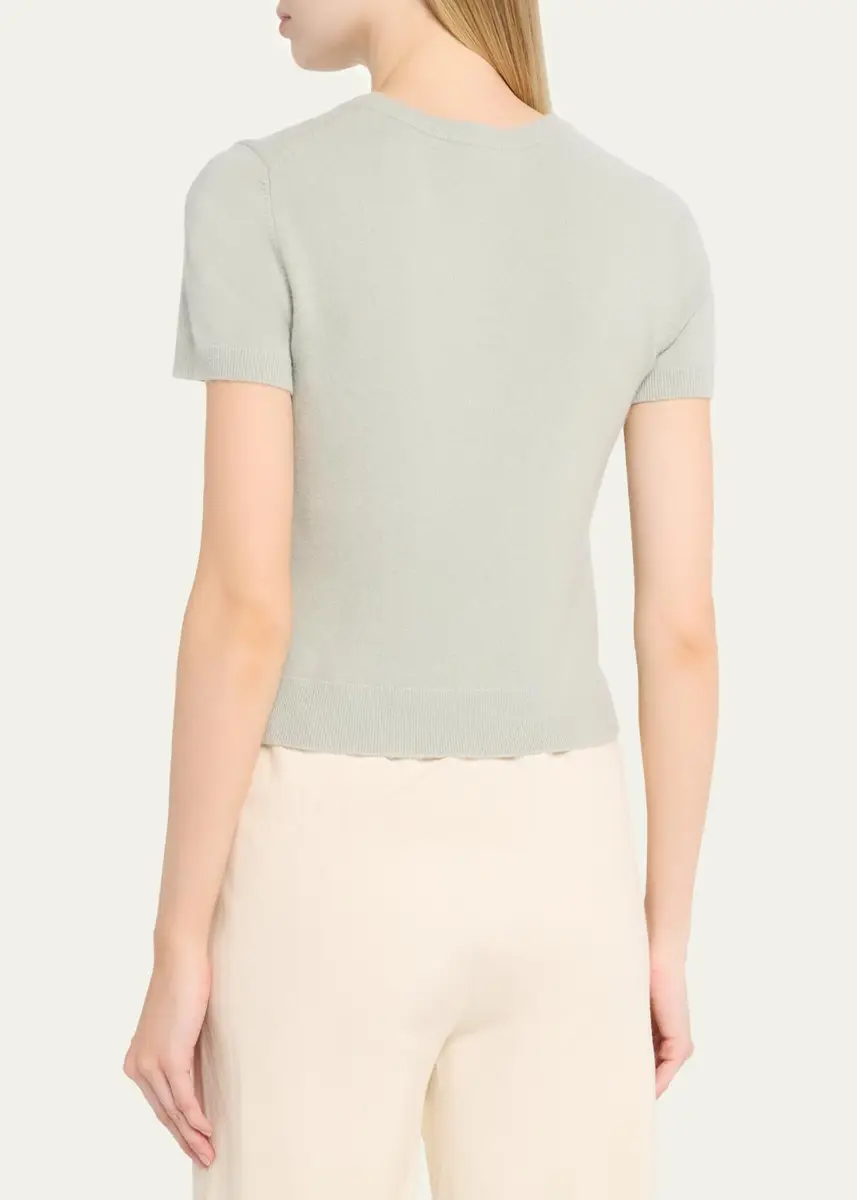Vince Cashmere-Blend Short-Sleeve Crewneck Sweater | Thumbnail 7 Vince Cashmere-Blend Short-Sleeve Crewneck Sweater | Thumbnail 7