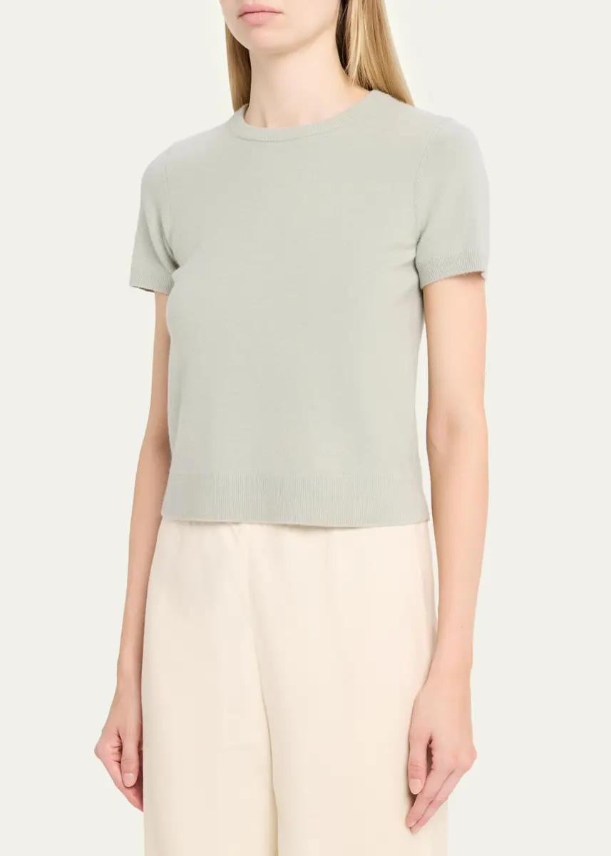 Vince Cashmere-Blend Short-Sleeve Crewneck Sweater | Thumbnail 8 Vince Cashmere-Blend Short-Sleeve Crewneck Sweater | Thumbnail 8