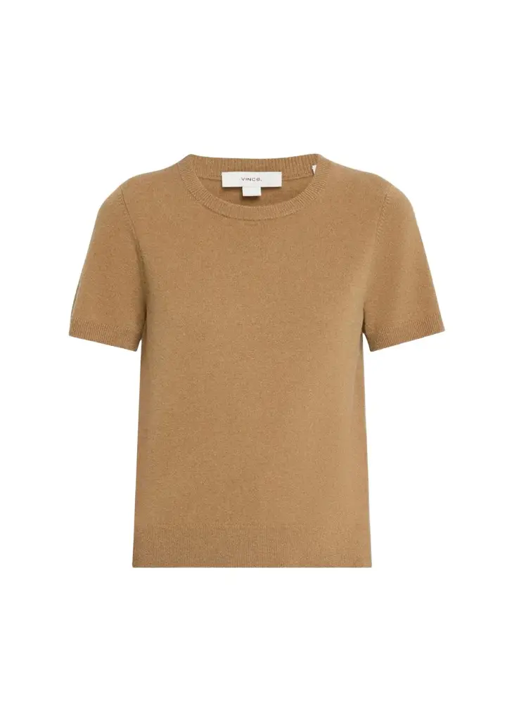 Vince Cashmere-Blend Short-Sleeve Crewneck Sweater | Image 1 Vince Cashmere-Blend Short-Sleeve Crewneck Sweater | Image 1