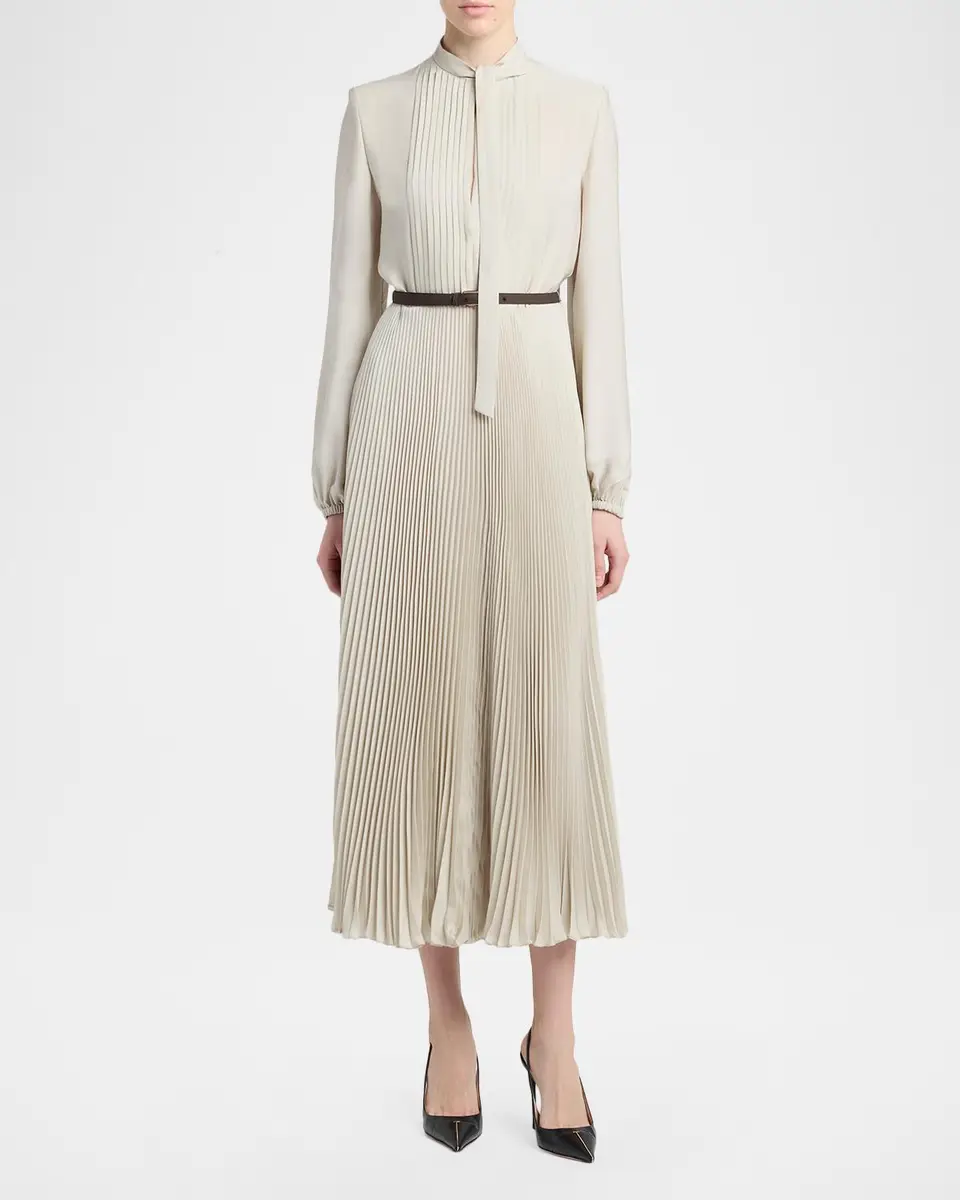 Tom Ford Viscose Crepe De Chine Pleated Dress | Thumbnail 2 Tom Ford Viscose Crepe De Chine Pleated Dress | Thumbnail 2