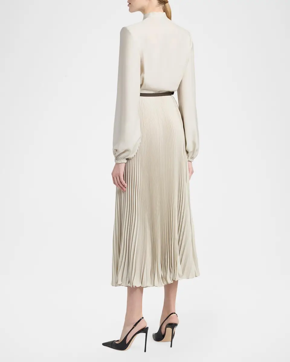 Tom Ford Viscose Crepe De Chine Pleated Dress | Thumbnail 3 Tom Ford Viscose Crepe De Chine Pleated Dress | Thumbnail 3