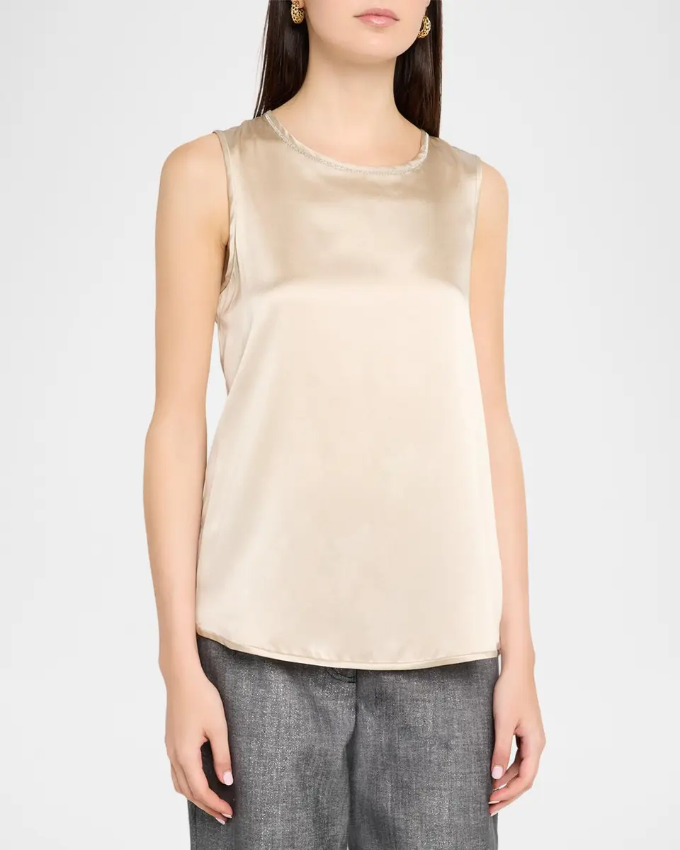 PESERICO Sleeveless Punto Luce Crewneck Top | Thumbnail 4 PESERICO Sleeveless Punto Luce Crewneck Top | Thumbnail 4