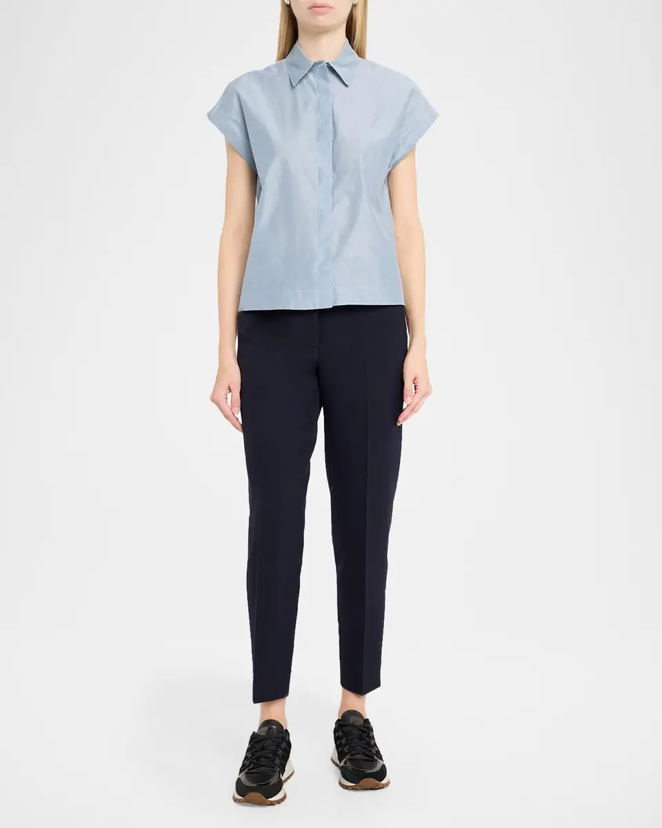 PESERICO Chain-Trim Cotton-Silk Shirt | Thumbnail 2 PESERICO Chain-Trim Cotton-Silk Shirt | Thumbnail 2