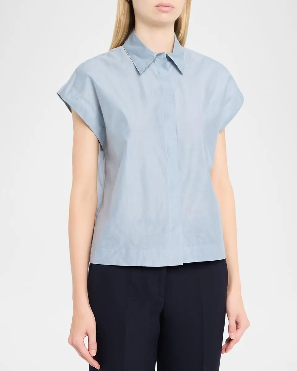 PESERICO Chain-Trim Cotton-Silk Shirt | Thumbnail 4 PESERICO Chain-Trim Cotton-Silk Shirt | Thumbnail 4