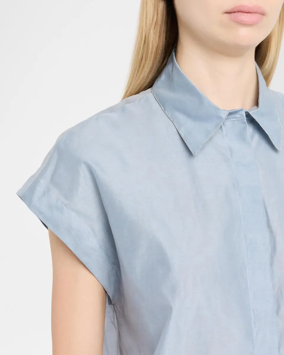 PESERICO Chain-Trim Cotton-Silk Shirt | Thumbnail 5 PESERICO Chain-Trim Cotton-Silk Shirt | Thumbnail 5