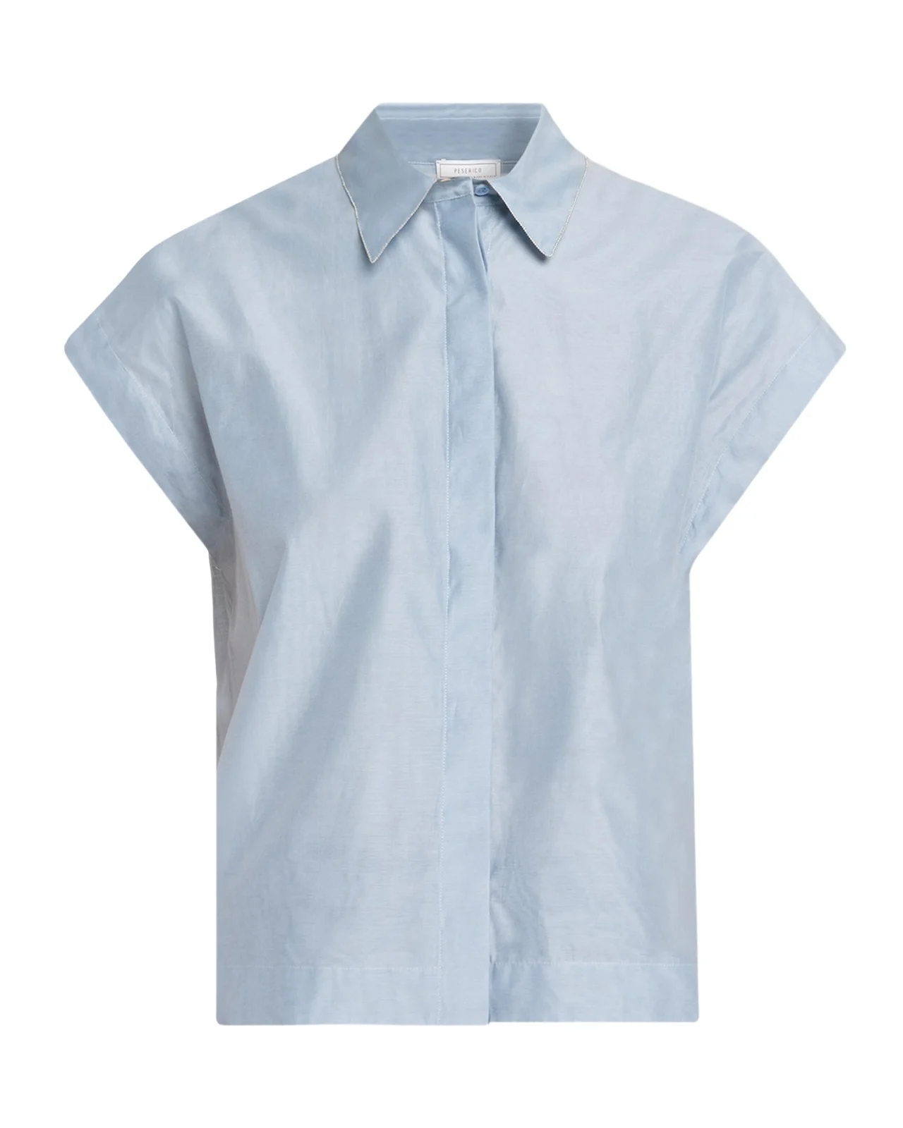 PESERICO Chain-Trim Cotton-Silk Shirt