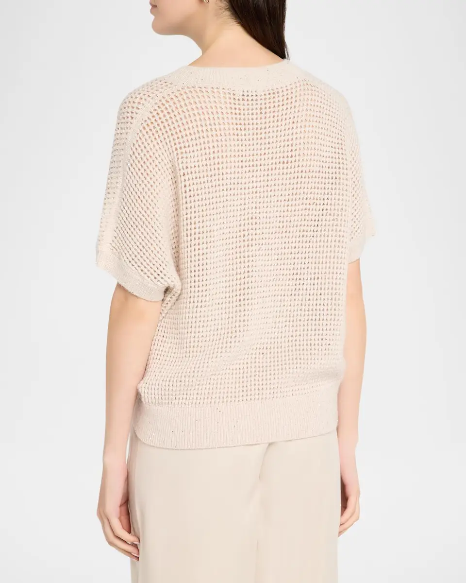 PESERICO Dolman-Sleeve Sequin Open Knit Sweater | Thumbnail 3 PESERICO Dolman-Sleeve Sequin Open Knit Sweater | Thumbnail 3