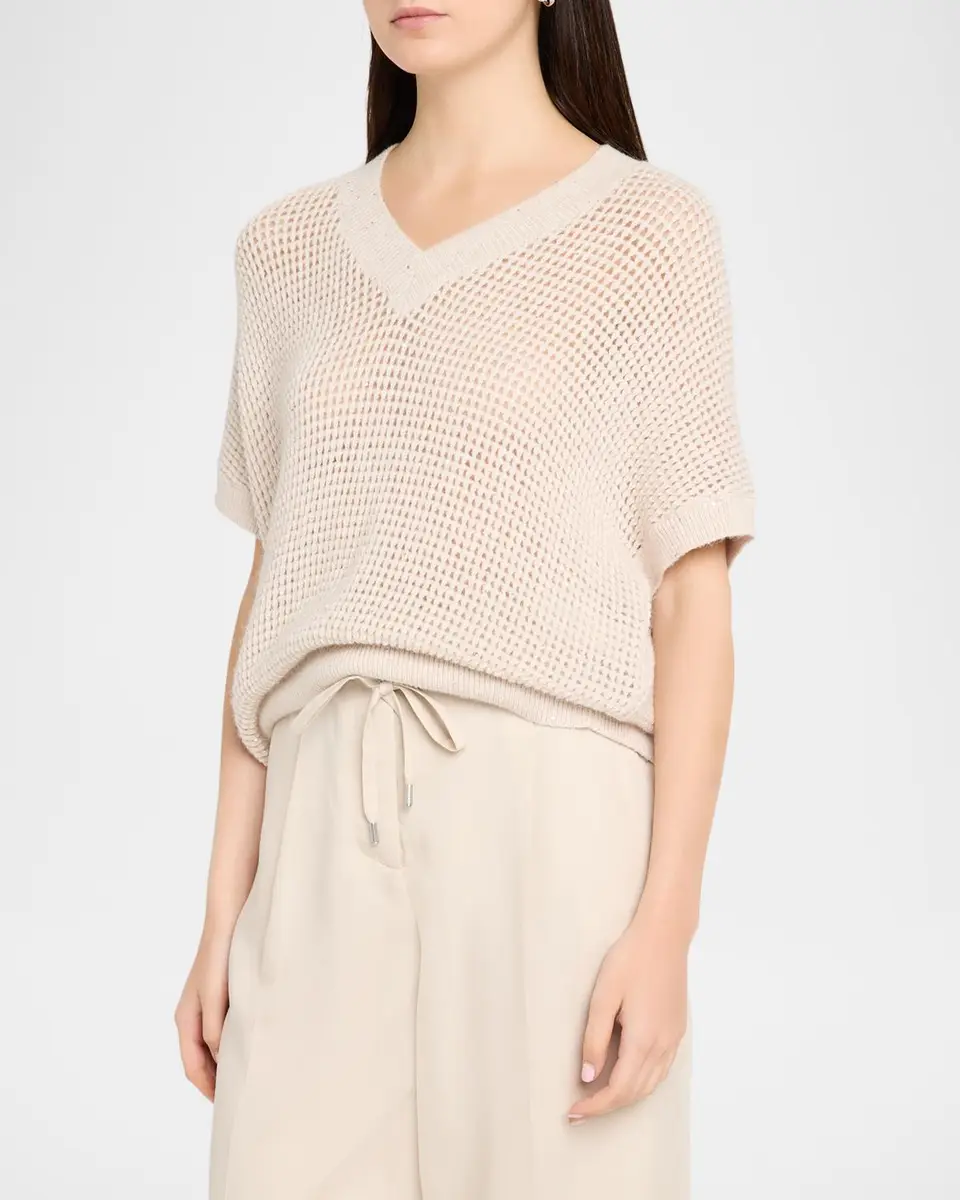PESERICO Dolman-Sleeve Sequin Open Knit Sweater | Thumbnail 4 PESERICO Dolman-Sleeve Sequin Open Knit Sweater | Thumbnail 4