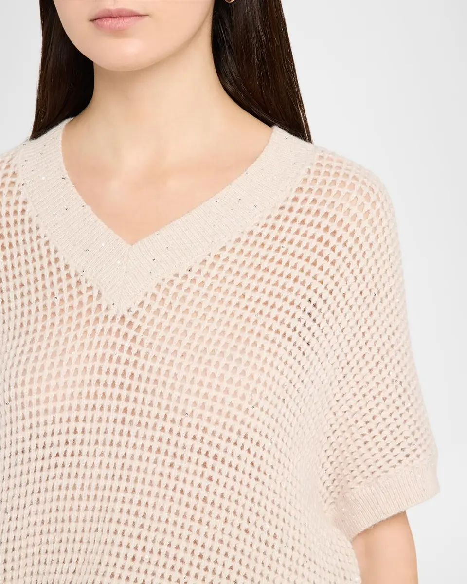 PESERICO Dolman-Sleeve Sequin Open Knit Sweater | Thumbnail 5 PESERICO Dolman-Sleeve Sequin Open Knit Sweater | Thumbnail 5