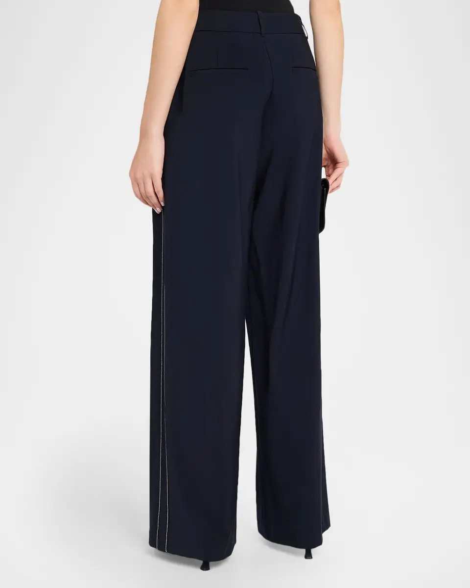 PESERICO Stretch Cotton Sateen Palazzo Trousers | Thumbnail 3 PESERICO Stretch Cotton Sateen Palazzo Trousers | Thumbnail 3