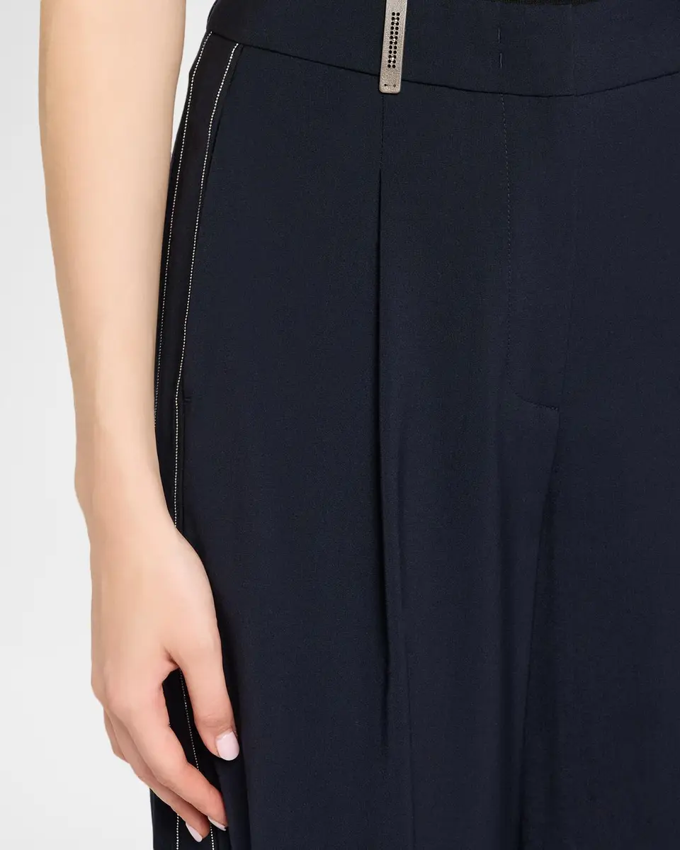 PESERICO Stretch Cotton Sateen Palazzo Trousers | Thumbnail 5 PESERICO Stretch Cotton Sateen Palazzo Trousers | Thumbnail 5