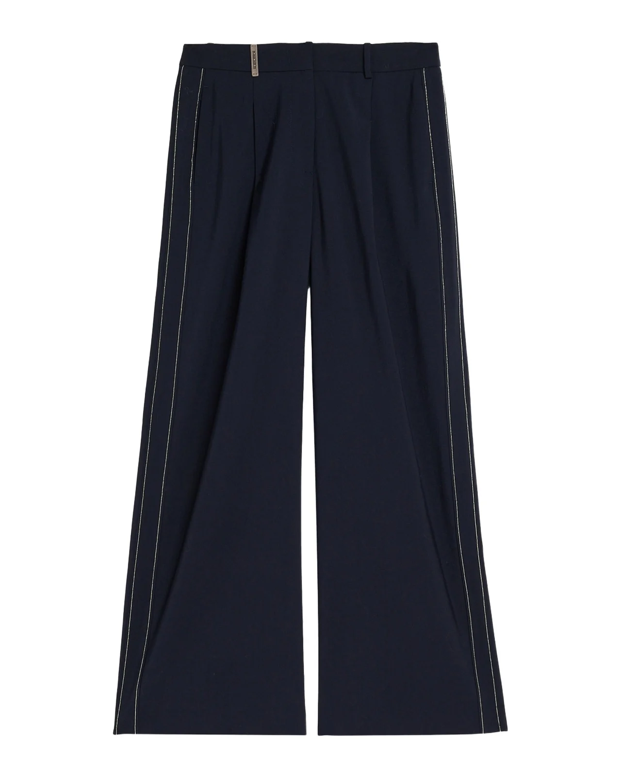 PESERICO Stretch Cotton Sateen Palazzo Trousers