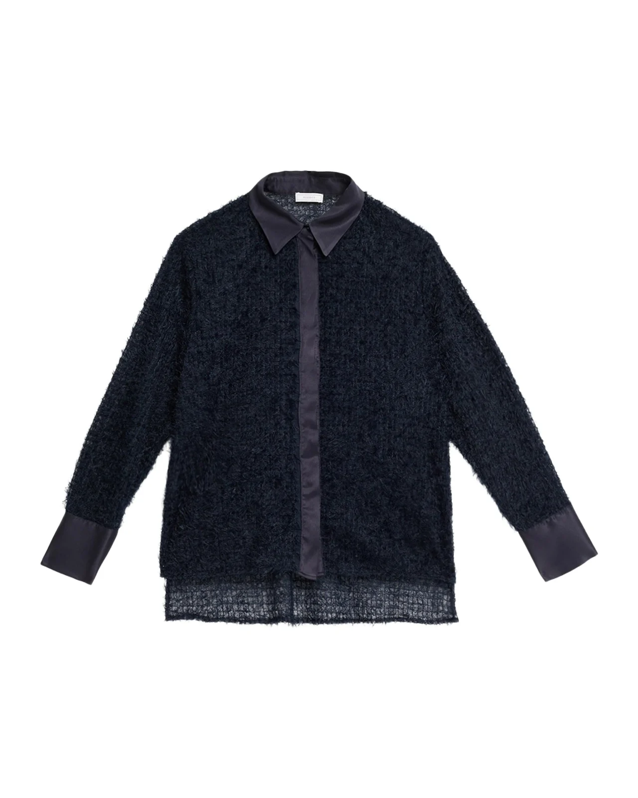 Fringed Mesh Button-Down Shirt Fringed Mesh Button-Down Shirt