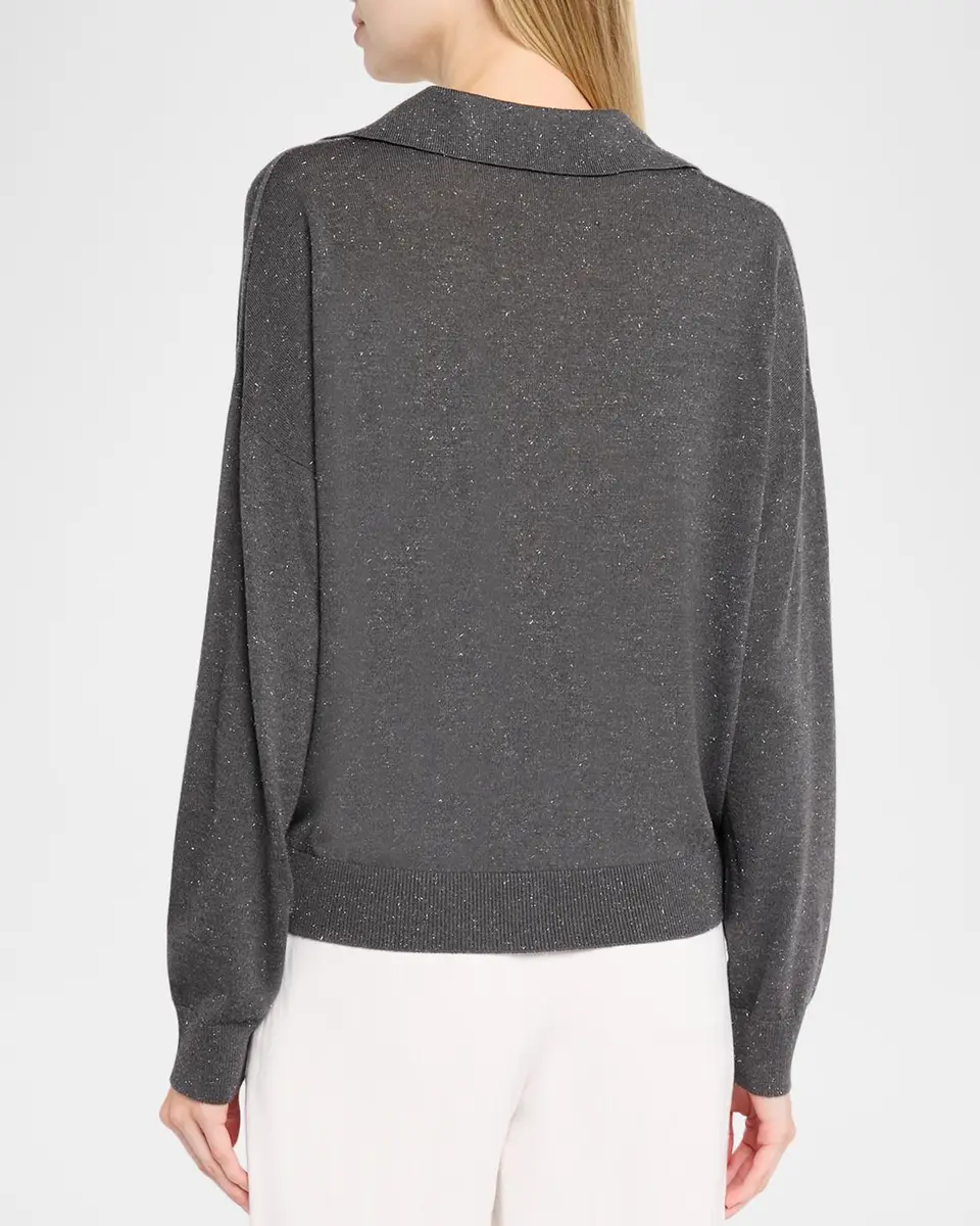 PESERICO Spread-Collar Shimmer Knit Sweater | Thumbnail 3 PESERICO Spread-Collar Shimmer Knit Sweater | Thumbnail 3