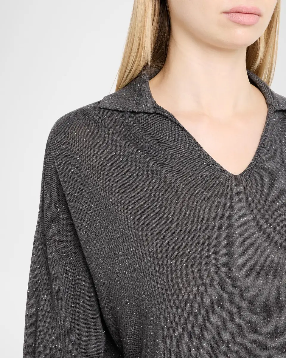 PESERICO Spread-Collar Shimmer Knit Sweater | Thumbnail 5 PESERICO Spread-Collar Shimmer Knit Sweater | Thumbnail 5
