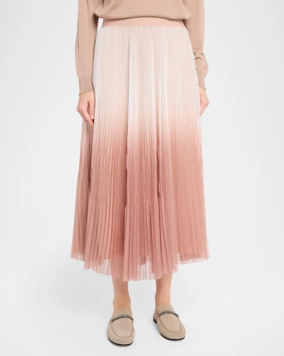 PESERICO Pleated Ombre Midi Skirt | Thumbnail 4 PESERICO Pleated Ombre Midi Skirt | Thumbnail 4