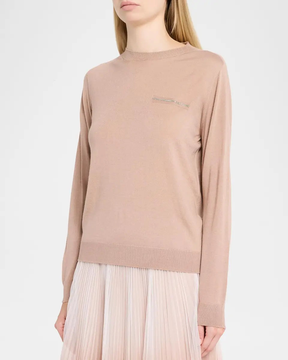 PESERICO Crewneck Cashmere-Silk Sweater | Thumbnail 4 PESERICO Crewneck Cashmere-Silk Sweater | Thumbnail 4