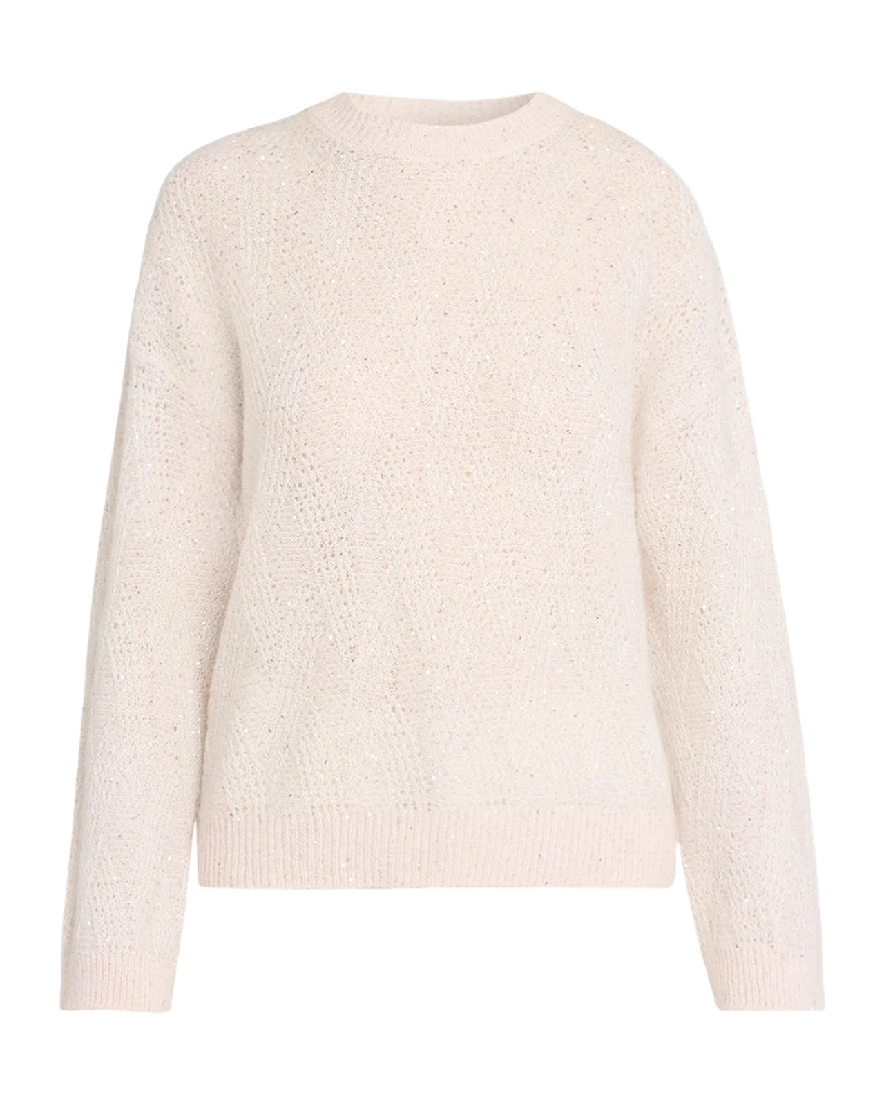 Sequin Mohair-Wool Knit Sweater