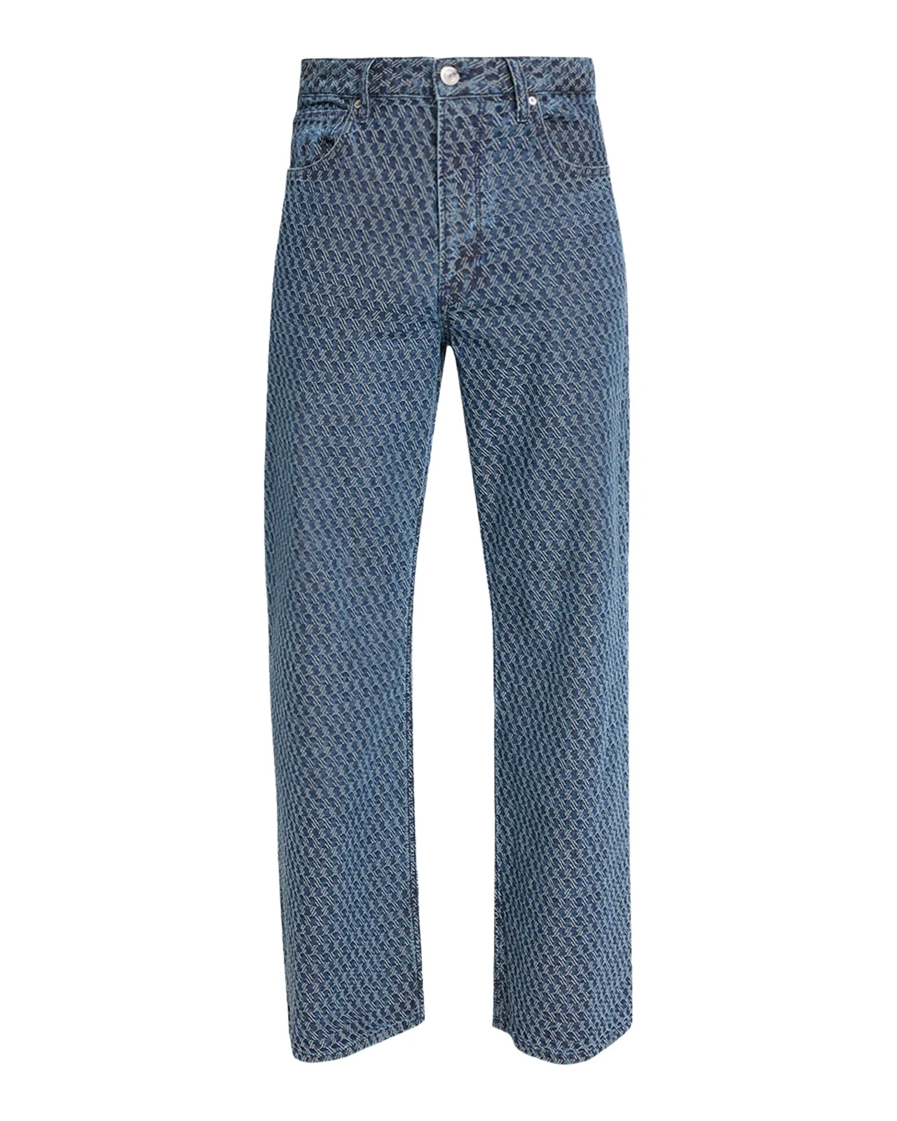 Men's Luca Wide-Leg Jacquard Denim Jeans Men's Luca Wide-Leg Jacquard Denim Jeans