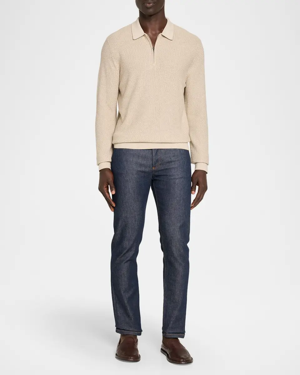 Vince Men's Jacquard Quarter-Zip Polo Sweater | Thumbnail 2 Vince Men's Jacquard Quarter-Zip Polo Sweater | Thumbnail 2