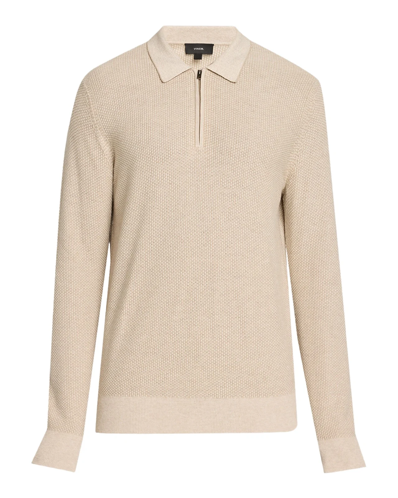 Men's Jacquard Quarter-Zip Polo Sweater
