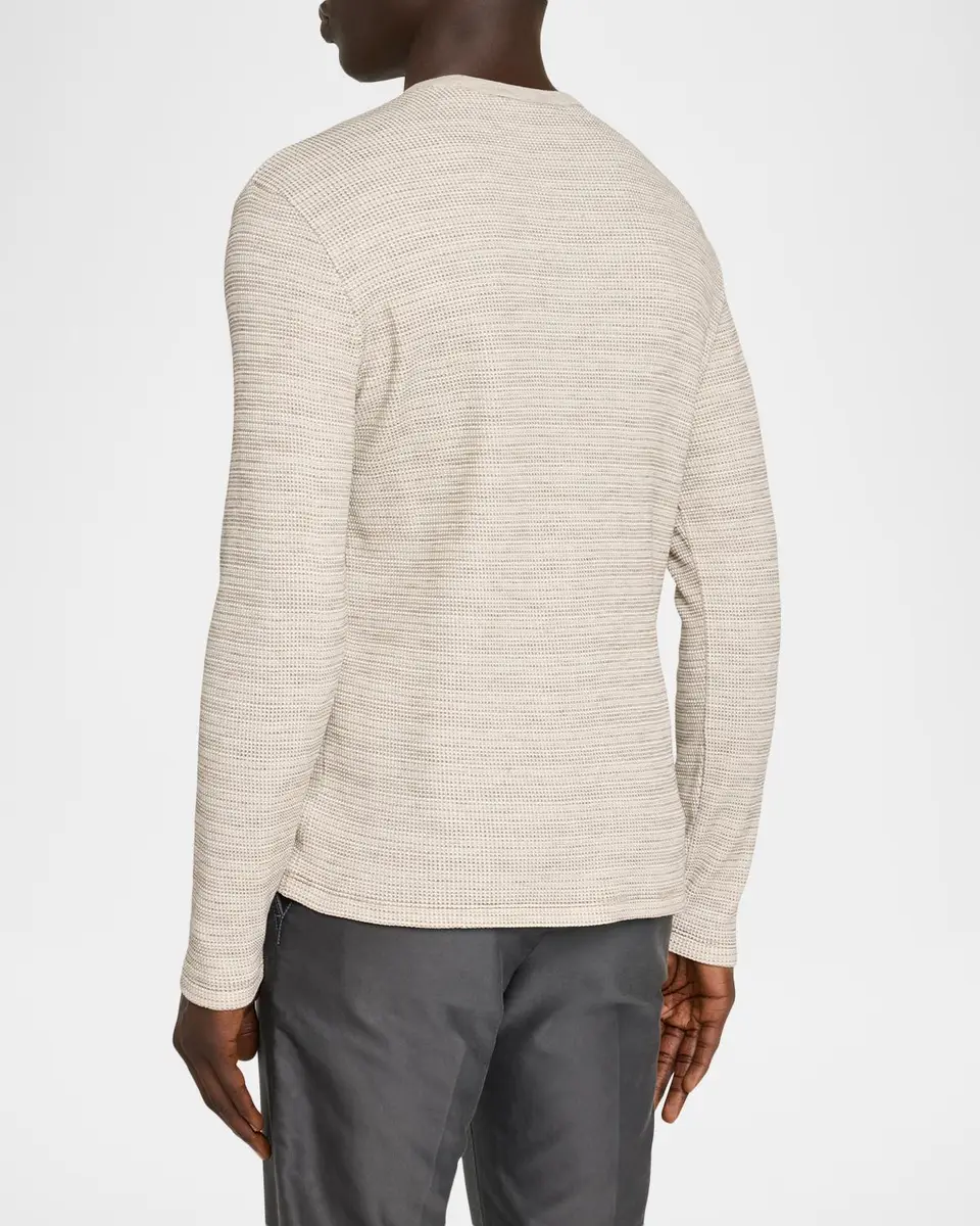 Vince Men's Space-Dye Thermal Long-Sleeve Crewneck T-Shirt | Thumbnail 3 Vince Men's Space-Dye Thermal Long-Sleeve Crewneck T-Shirt | Thumbnail 3