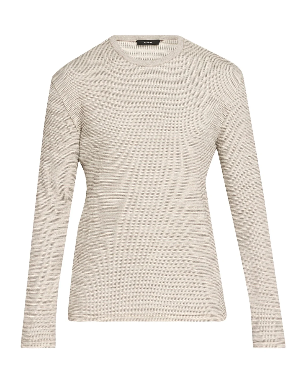 Vince Men's Space-Dye Thermal Long-Sleeve Crewneck T-Shirt