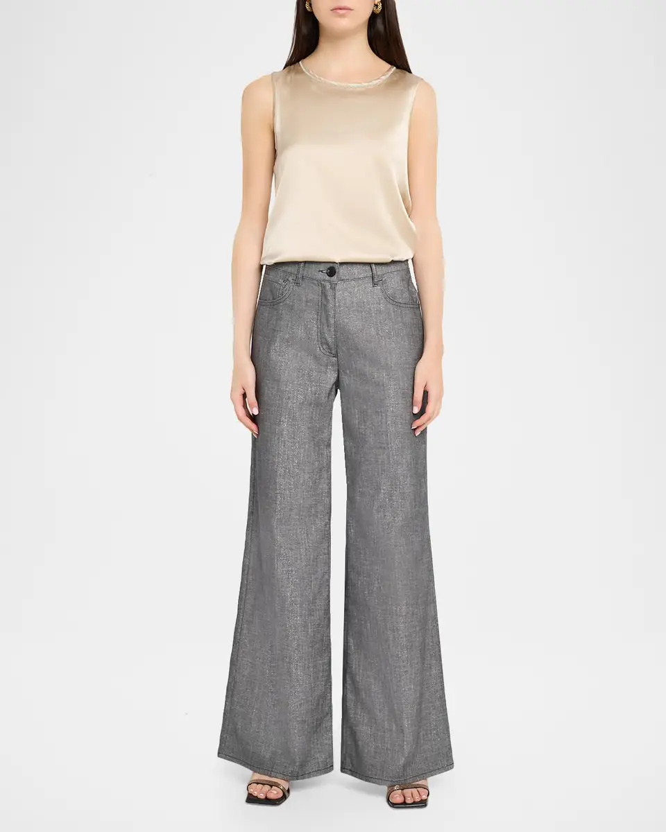 PESERICO Wide-Leg Cotton-Blend Pants | Thumbnail 2 PESERICO Wide-Leg Cotton-Blend Pants | Thumbnail 2