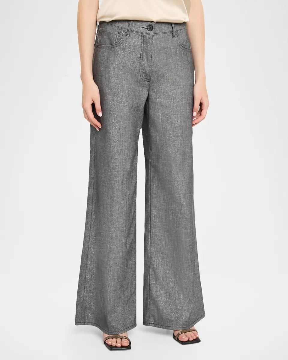 PESERICO Wide-Leg Cotton-Blend Pants | Thumbnail 4 PESERICO Wide-Leg Cotton-Blend Pants | Thumbnail 4