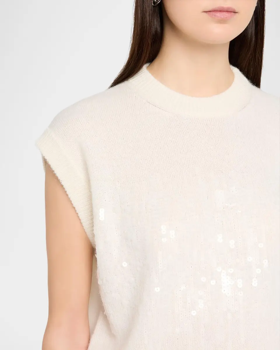 PESERICO Cap-Sleeve Sequin Knit Sweater | Thumbnail 5 PESERICO Cap-Sleeve Sequin Knit Sweater | Thumbnail 5