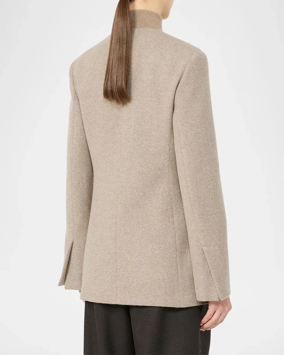 Max Mara Cashmere Single-Breasted Collarless Jacket | Thumbnail 3