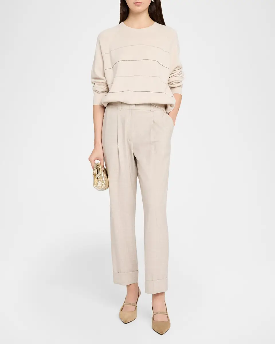 PESERICO Pleated Tapered Ankle Pants | Thumbnail 2 PESERICO Pleated Tapered Ankle Pants | Thumbnail 2