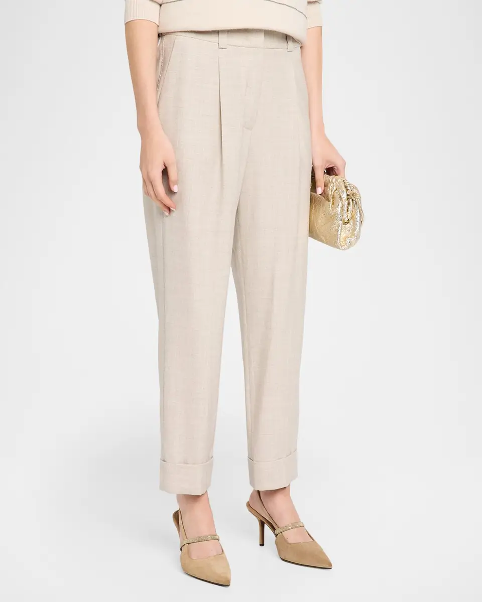 PESERICO Pleated Tapered Ankle Pants | Thumbnail 4 PESERICO Pleated Tapered Ankle Pants | Thumbnail 4