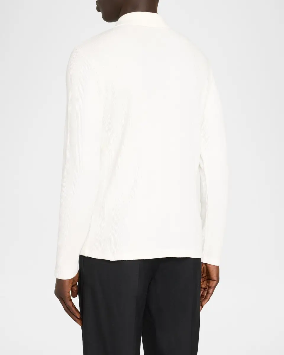 Vince Men's Long-Sleeve Textured Polo Shirt | Thumbnail 3 Vince Men's Long-Sleeve Textured Polo Shirt | Thumbnail 3