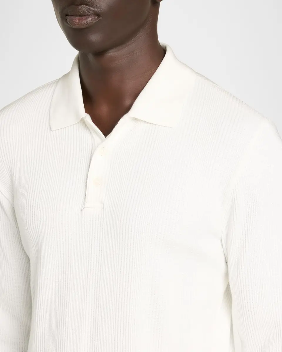 Vince Men's Long-Sleeve Textured Polo Shirt | Thumbnail 5 Vince Men's Long-Sleeve Textured Polo Shirt | Thumbnail 5