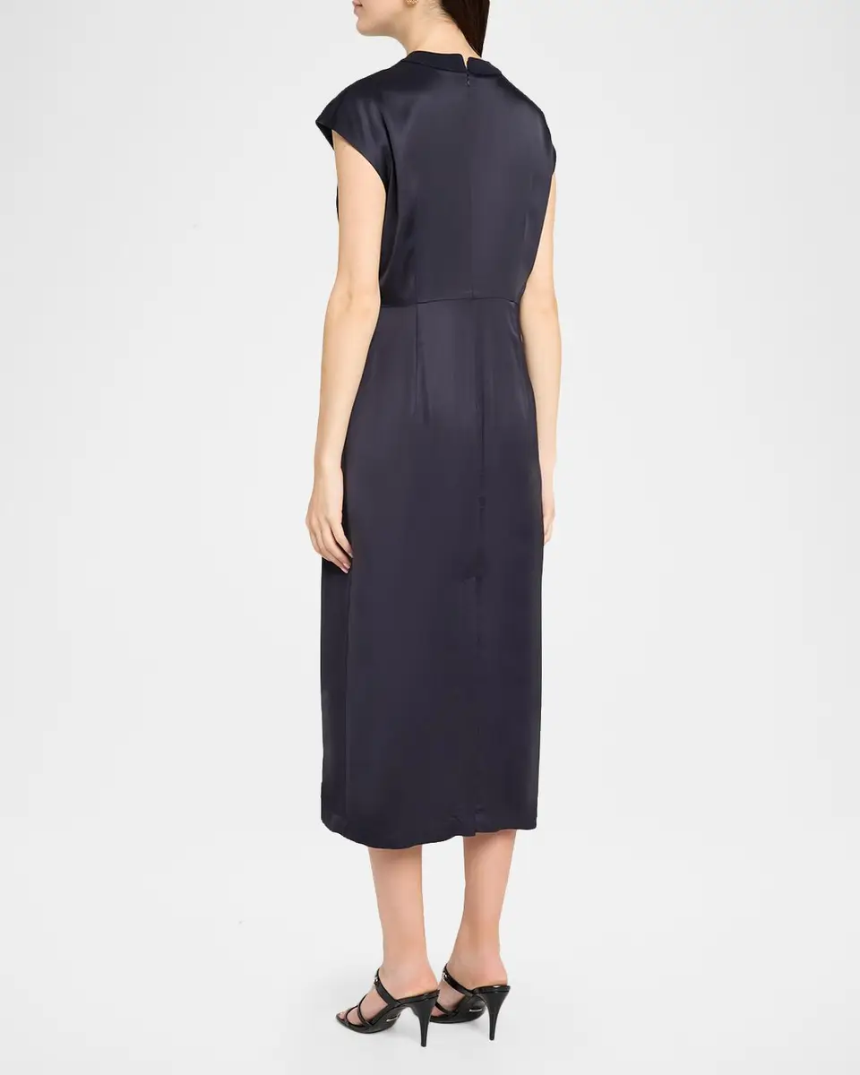 PESERICO Gathered Cap-Sleeve Midi Dress | Thumbnail 3 PESERICO Gathered Cap-Sleeve Midi Dress | Thumbnail 3