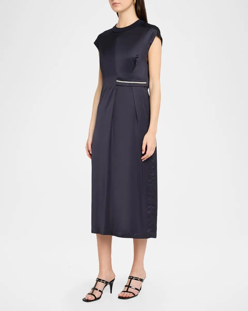 PESERICO Gathered Cap-Sleeve Midi Dress | Thumbnail 4 PESERICO Gathered Cap-Sleeve Midi Dress | Thumbnail 4