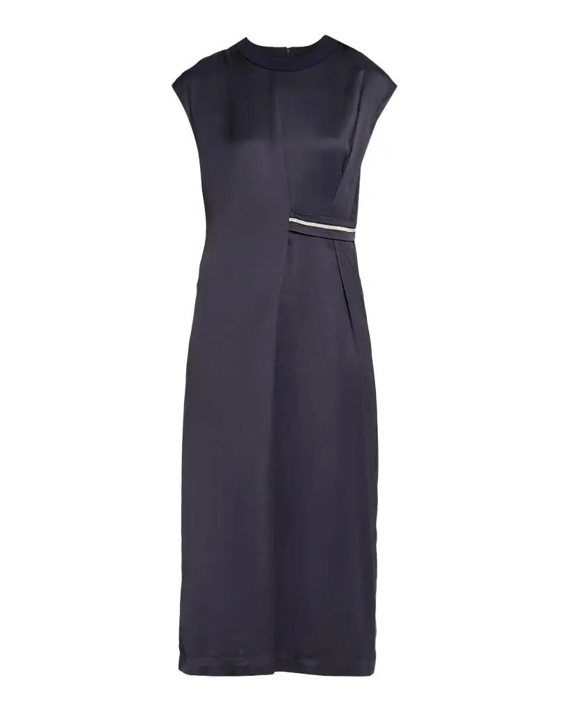 PESERICO Gathered Cap-Sleeve Midi Dress | Image 1 PESERICO Gathered Cap-Sleeve Midi Dress | Image 1