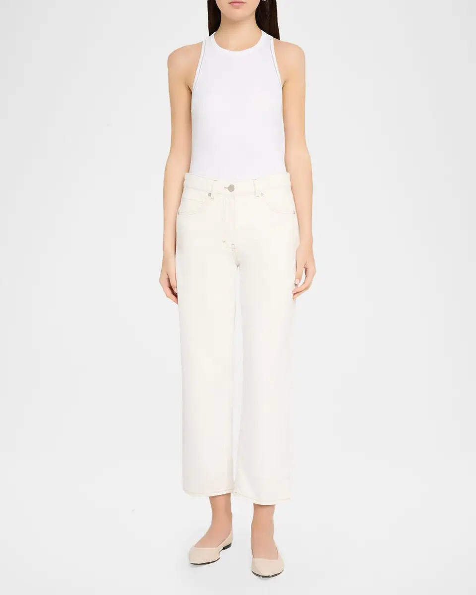 PESERICO Cropped Stretch Cotton Denim Pants | Thumbnail 2 PESERICO Cropped Stretch Cotton Denim Pants | Thumbnail 2