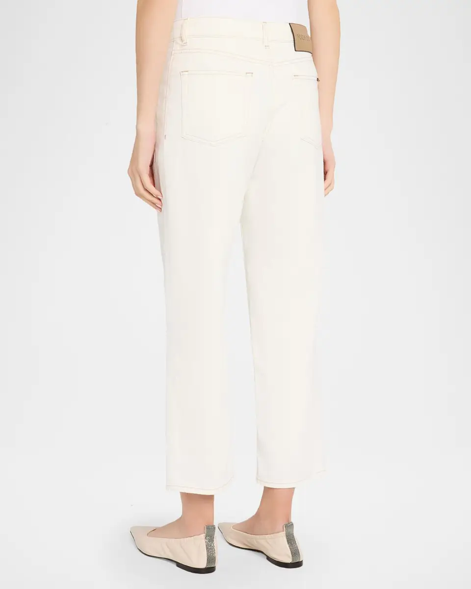 PESERICO Cropped Stretch Cotton Denim Pants | Thumbnail 3 PESERICO Cropped Stretch Cotton Denim Pants | Thumbnail 3