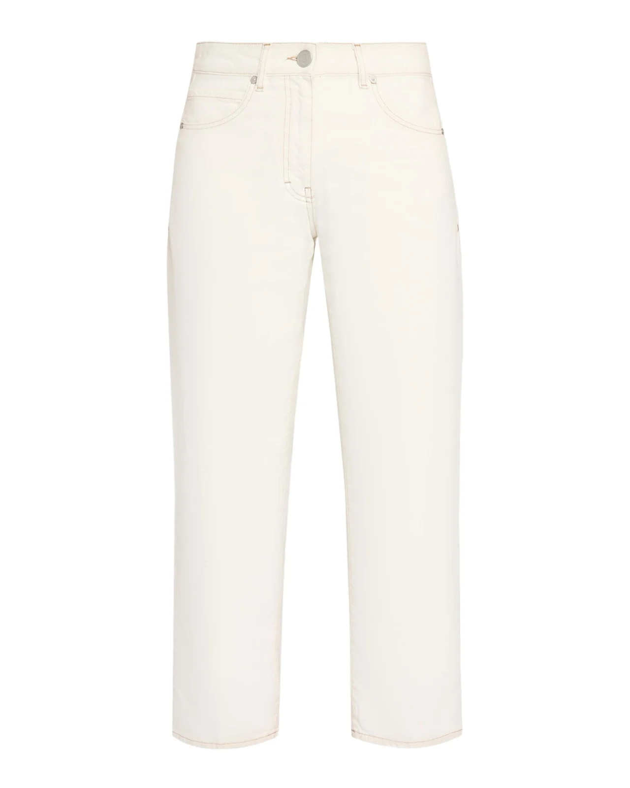 PESERICO Cropped Stretch Cotton Denim Pants