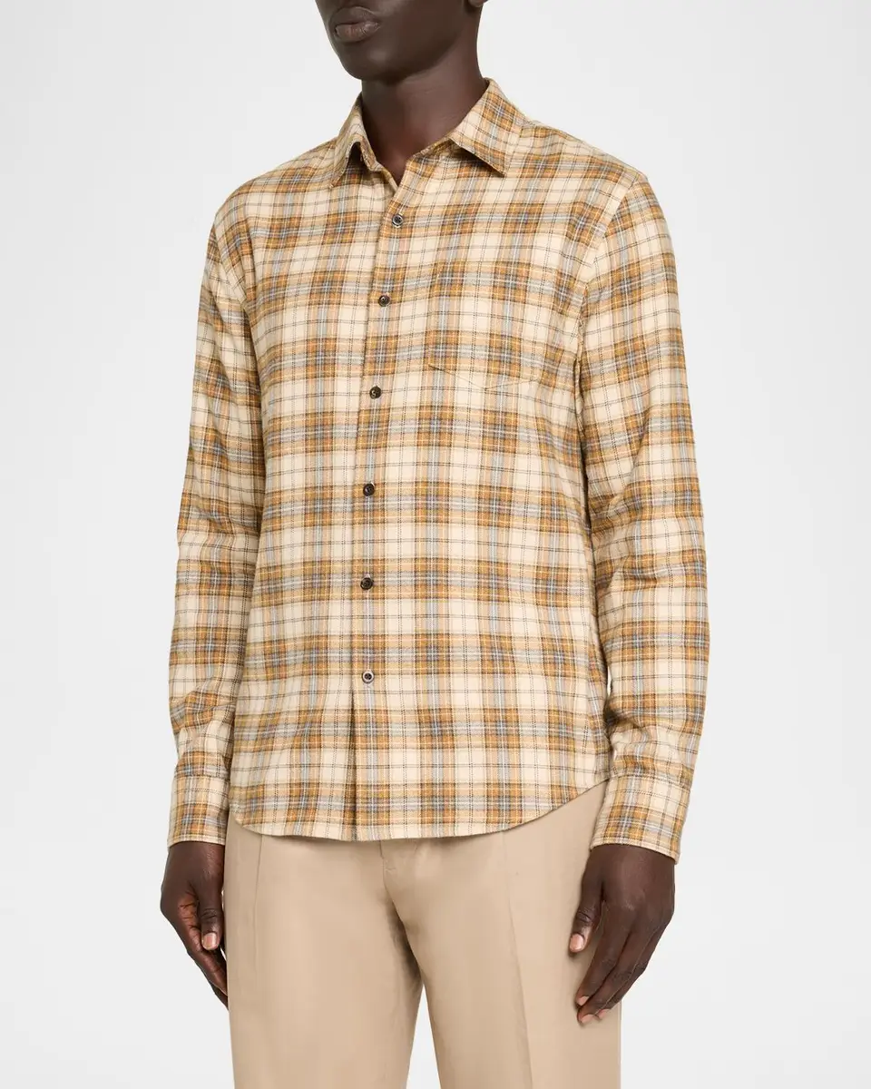 Vince Men's Jackson Cotton Plaid Button-Down Shirt | Thumbnail 4 Vince Men's Jackson Cotton Plaid Button-Down Shirt | Thumbnail 4
