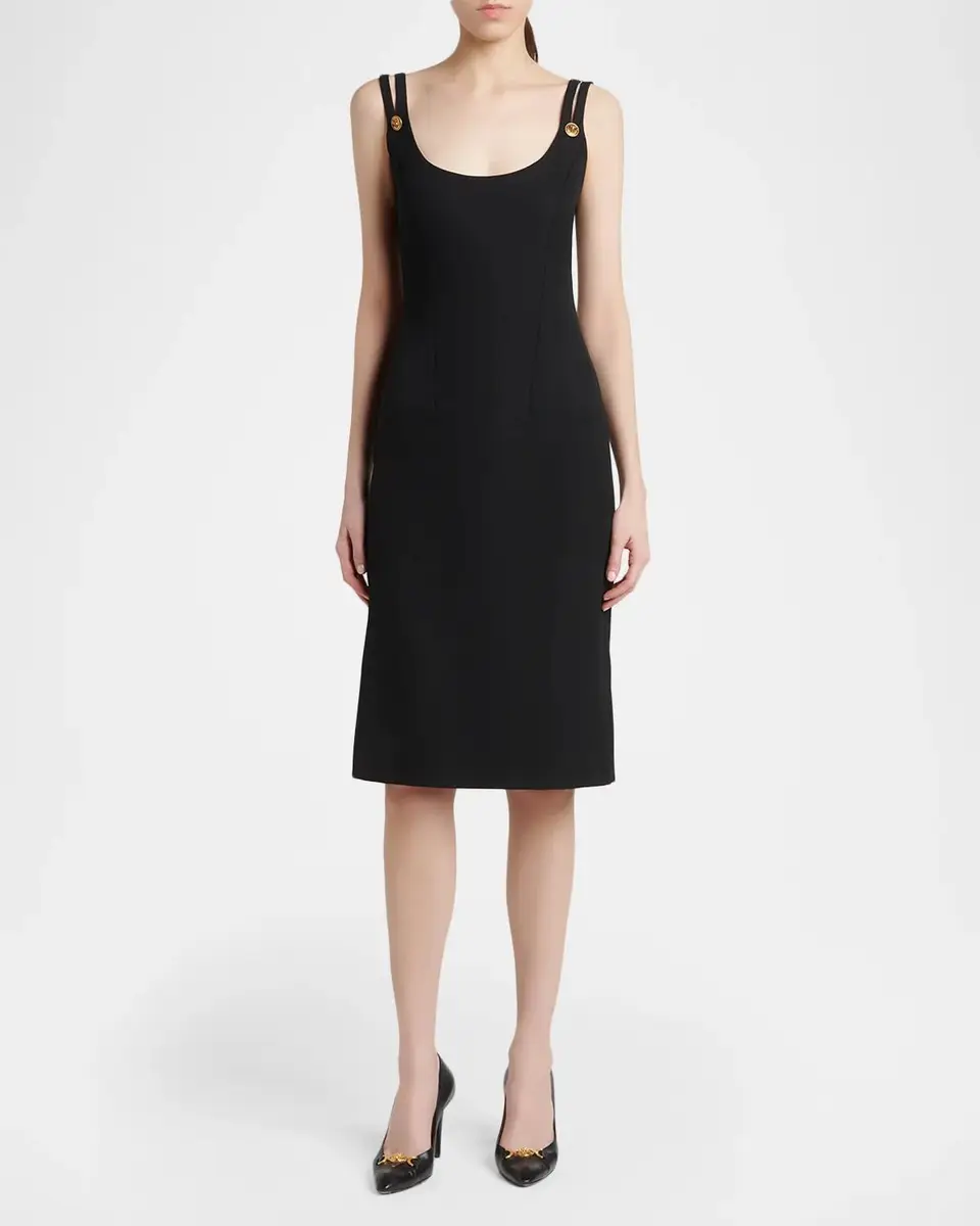 Versace Grain de Poudre Wool Midi Sheath Dress | Thumbnail 2