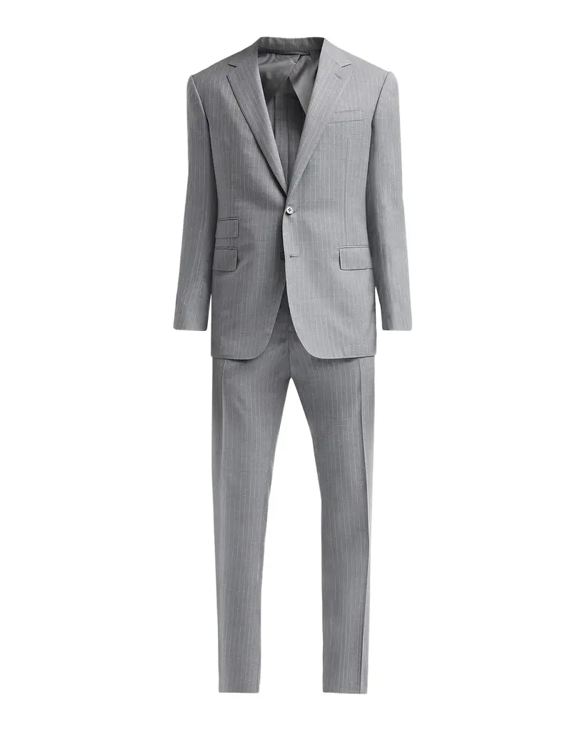 Ralph Lauren Men's Wool Single-Breasted Pinstripe Suit | Image 1 Ralph Lauren Men's Wool Single-Breasted Pinstripe Suit | Image 1