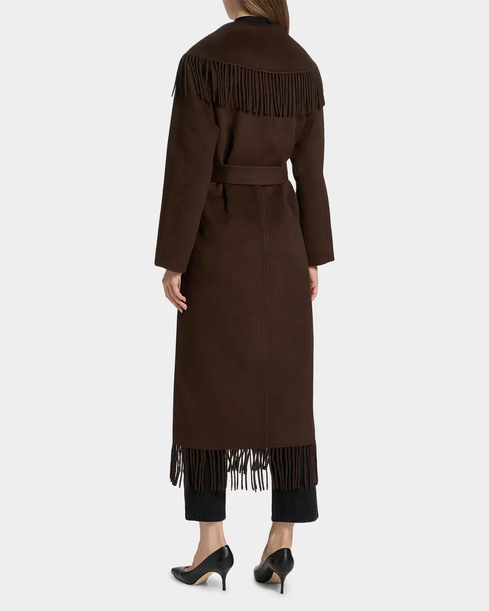 Simkhai Carrie Fringe Wool Long Coat | Thumbnail 3 Simkhai Carrie Fringe Wool Long Coat | Thumbnail 3