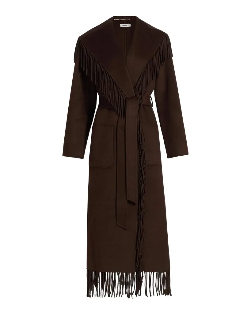 Carrie Fringe Wool Long Coat