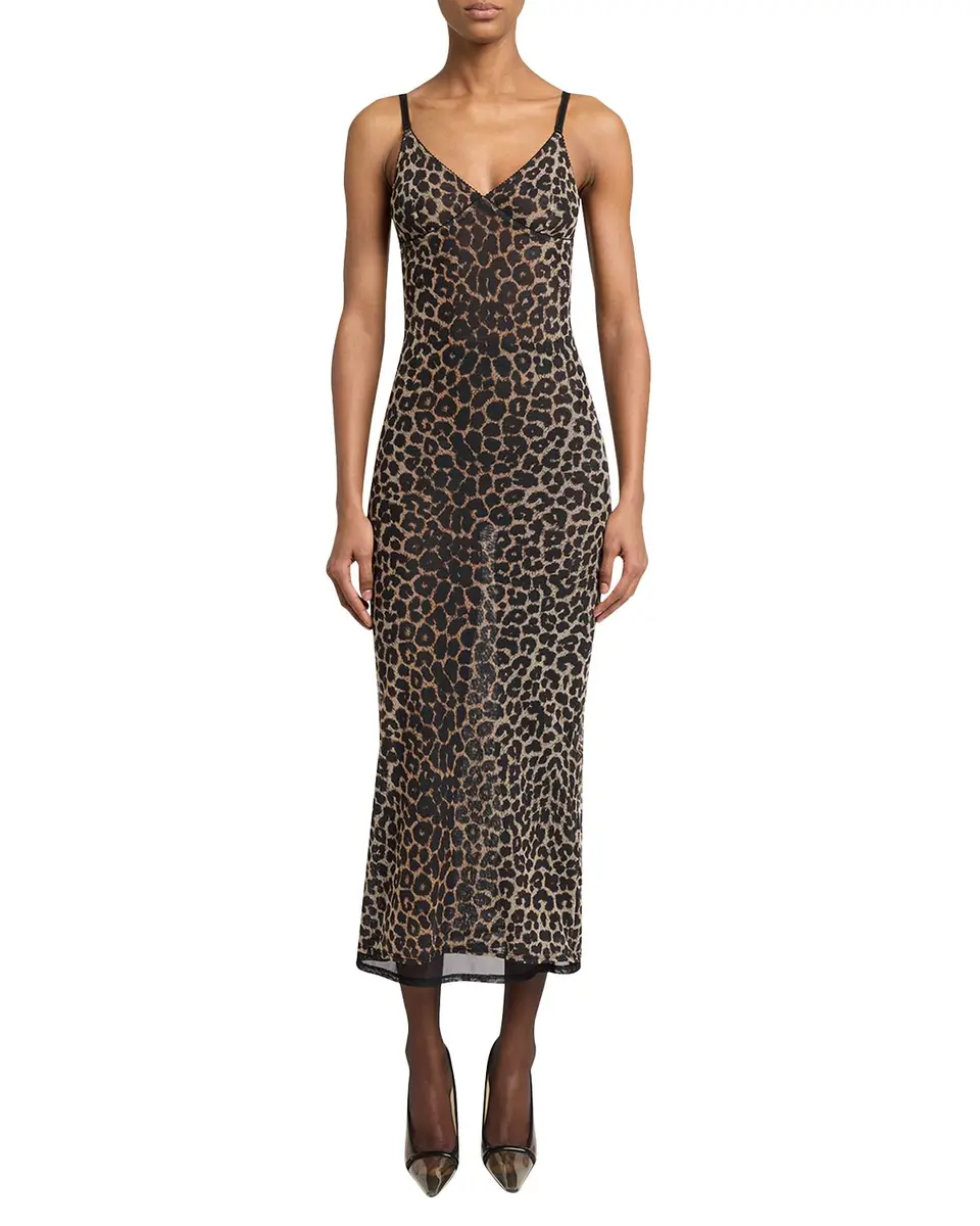 Saint Laurent Leopard Tulle Slip Dress | Thumbnail 2 Saint Laurent Leopard Tulle Slip Dress | Thumbnail 2