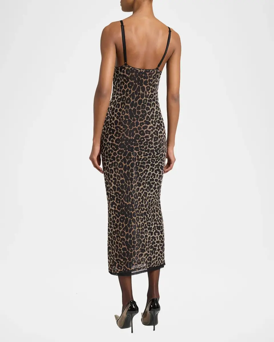 Saint Laurent Leopard Tulle Slip Dress | Thumbnail 3 Saint Laurent Leopard Tulle Slip Dress | Thumbnail 3