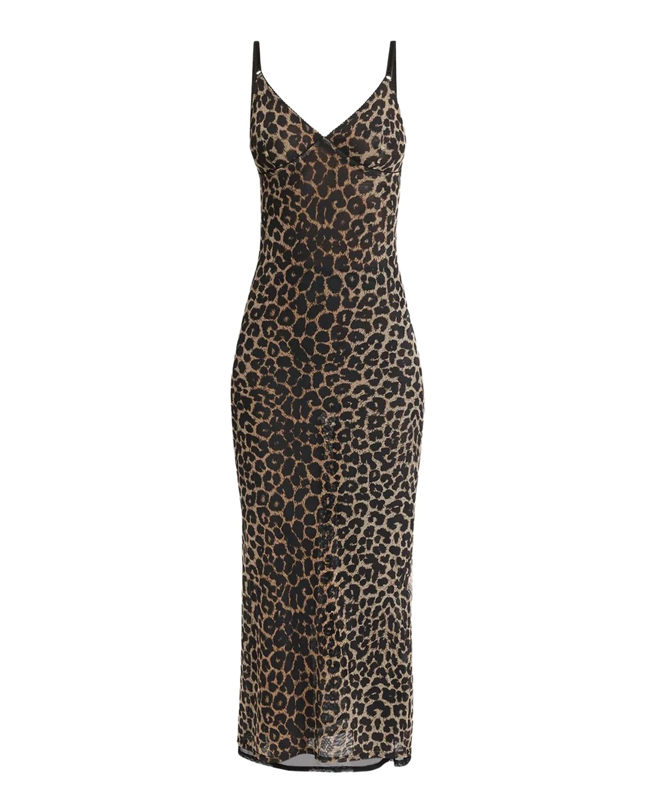 Saint Laurent Leopard Tulle Slip Dress